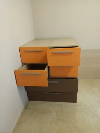 Cama juvenil 90cm marrón-naranja