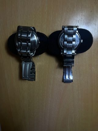 2 Relojes Casio y QW- Plata y Azul