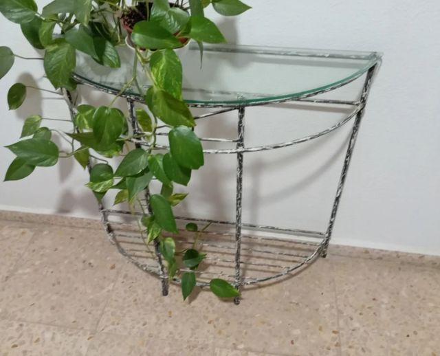 Recibidor semicircular metal-vidrio