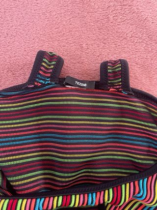 Costume intero bambina righe multicolor