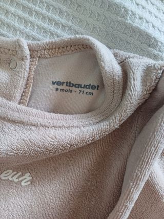 3 Pijamas terciopelo Bebé Vertbaudet 