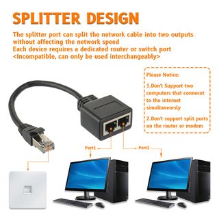 Cable divisor RJ45 Ethernet Cat 5 Cat 5e Cat 6 y 7