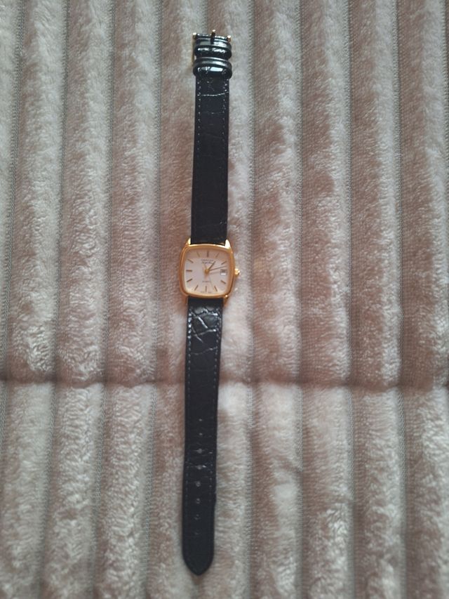 Certina dorado | Reloj cuarzo mujer chapado oro