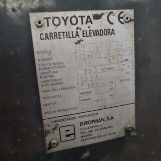 Carretilla elevadora a gas butano TOYOTA