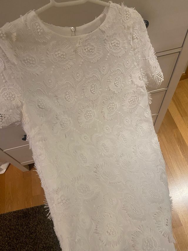 Vestido Zara blanco encaje