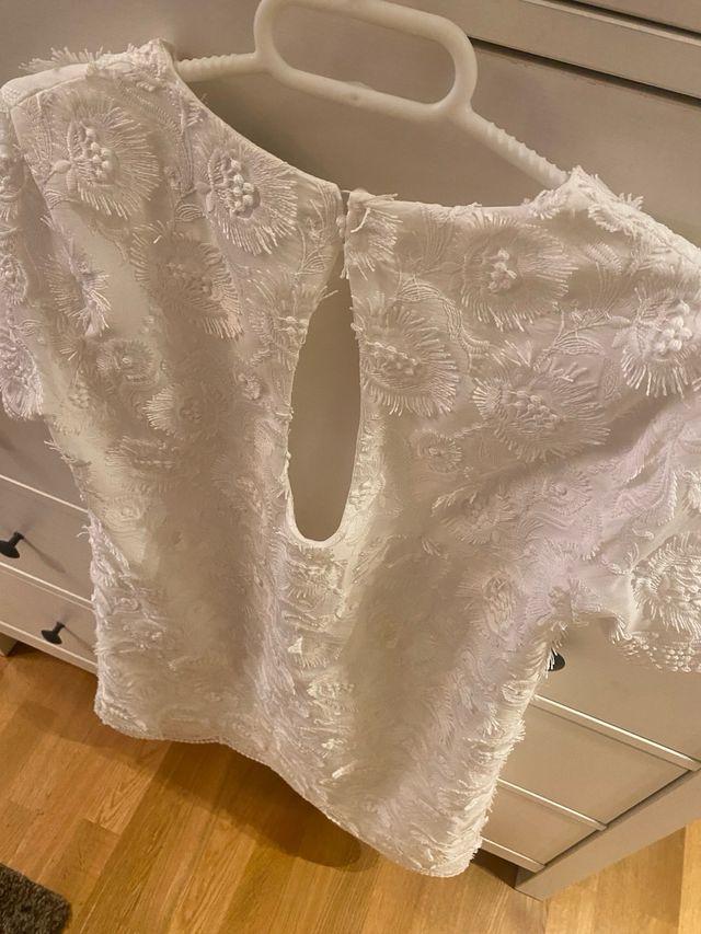 Vestido Zara blanco encaje