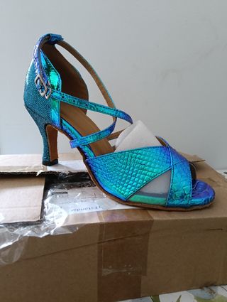 Zapatos baile salón azul