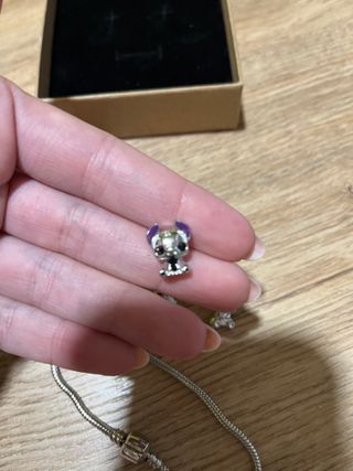 Pulsera serpiente plata de ley + 8 charms Lilo