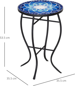 Tavolino da Giardino Rotondo in Metallo con Piano