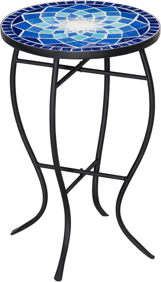 Tavolino da Giardino Rotondo in Metallo con Piano