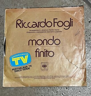 Vinile 45 giri Riccardo Fogli - Finito & Mondo