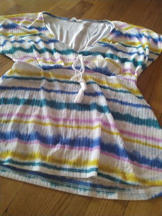 Camiseta rayas multicolor sin plancha
