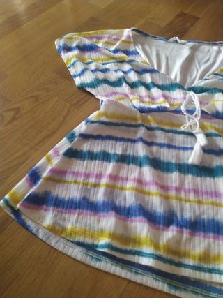 Camiseta rayas multicolor sin plancha