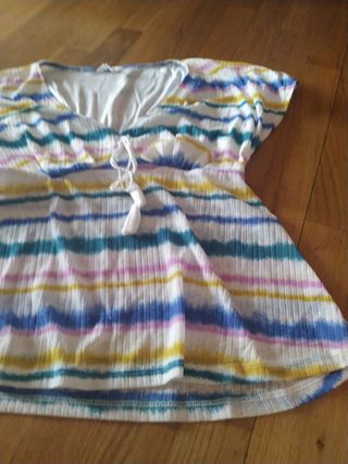 Camiseta rayas multicolor sin plancha