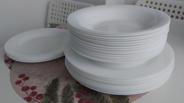 Platos vidrio templado - 24 piezas