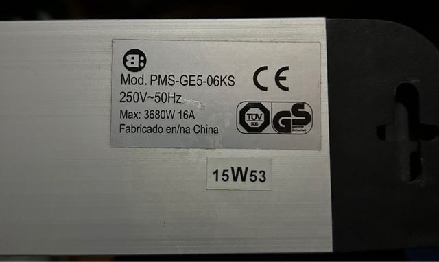 Regleta enchufes 6 tomas corrientes