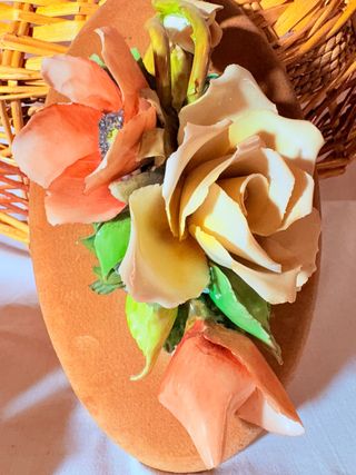 Quadri da parete con fiori in porcellana rilievo
