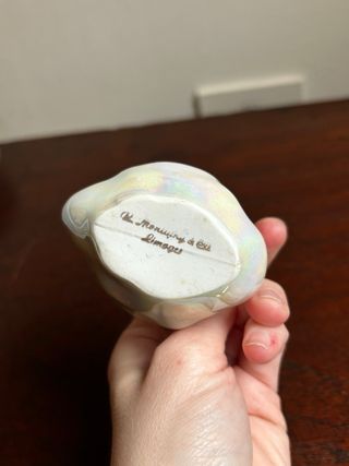Salero cisne porcelana dorada