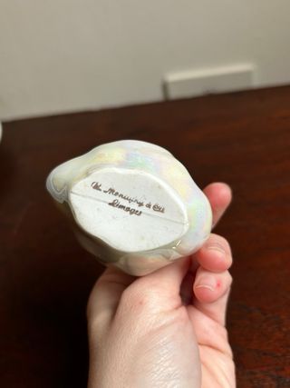 Salero cisne porcelana dorada