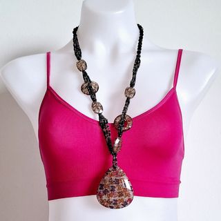 Collar Largo con Medallon Mariposas