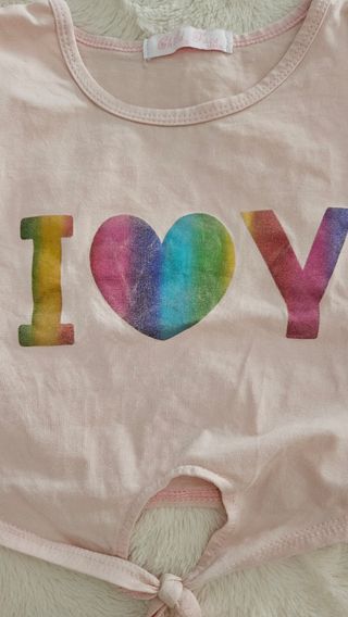 Top bambina tie-dye e top I ♥ Y