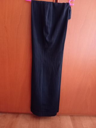 Traje chaqueta mujer azul marino a rayas