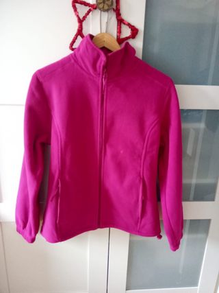 Chaqueta polar rosa mujer