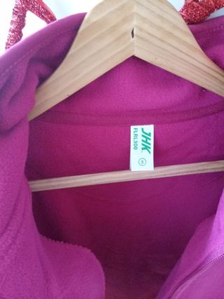 Chaqueta polar rosa mujer