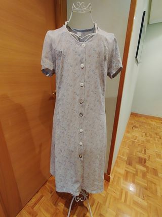 Vestido vintage floral beige