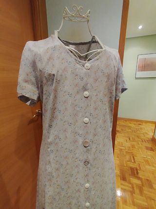 Vestido vintage floral beige