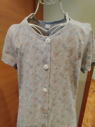 Vestido vintage floral beige