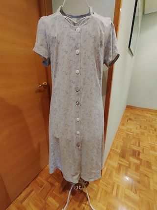 Vestido vintage floral beige