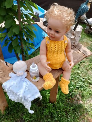 Conjunto bebé recién nacido, tejido a mano