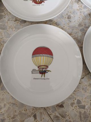 6 Platos Decorativos Globos Aerostáticos