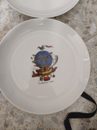 6 Platos Decorativos Globos Aerostáticos