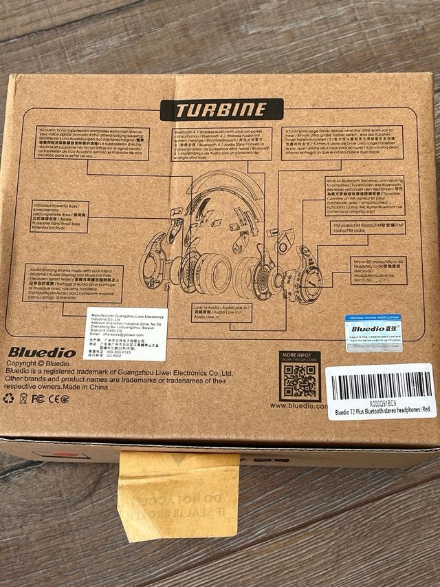 Bluedio Hurricane T2 - Auriculares rojos