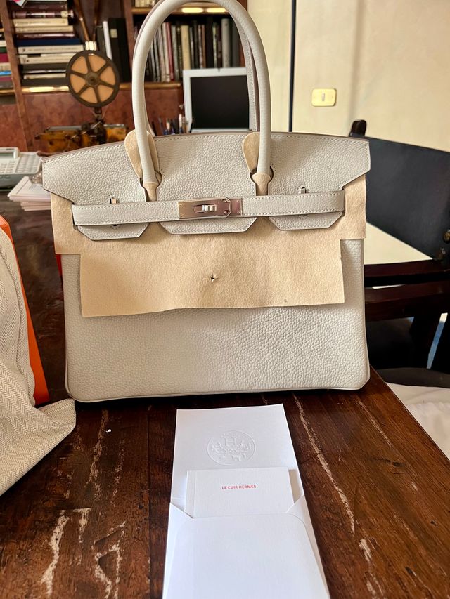 Hermes Birkin 30 Togo - Beige Grigio