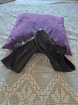 Zapatos Oxford plataforma negros