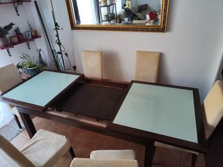 Mesa SUPER GRANDE extensible más seis sillas.