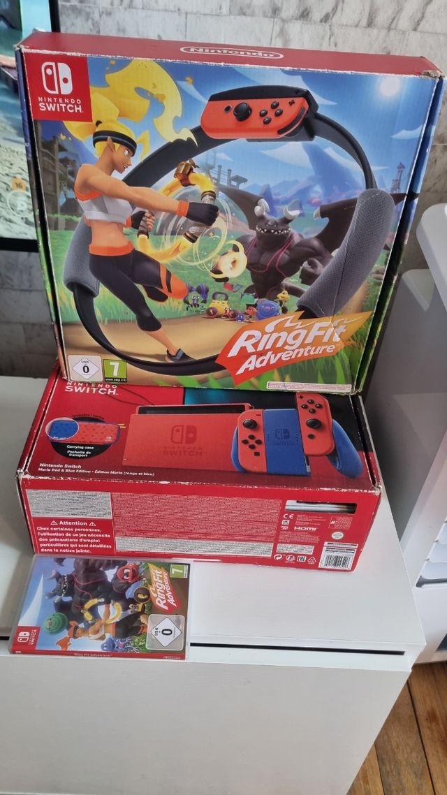 Nintendo Switch vermelha + Ring Fit Adventure
