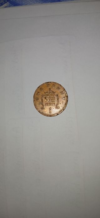 Moneda 1 Penny Reino Unido 1988