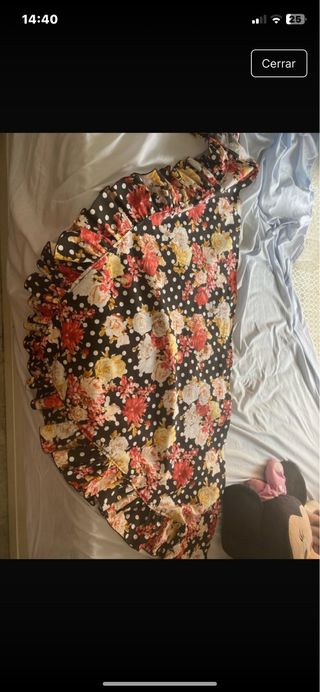 Vestido piquillo flores - rojo, negro