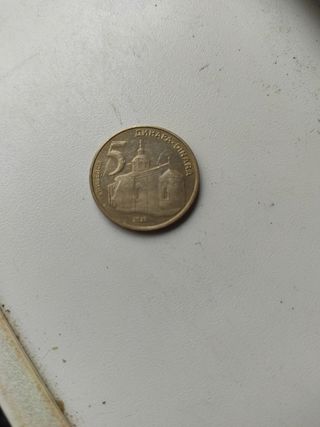 Moneda 5 Dínares Serbia