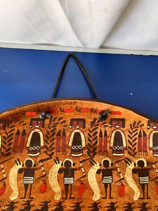 Vassoio Vintage Etnico da Parete in Ceramica