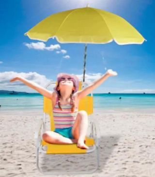Sedia Pieghevole Spiaggina con Ombrello