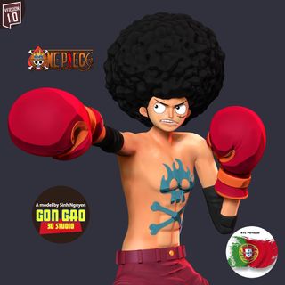 Afro Luffy de One Piece Figura Anime Pintada