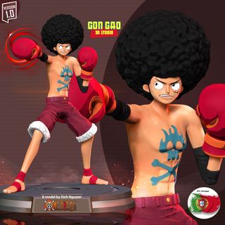 Afro Luffy de One Piece Figura Anime Pintada