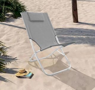 Spiaggina Pieghevole in Tessuto Oxford con Cuscino