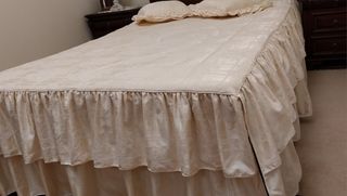 Colcha Casal Bege Rústica-almofada50x50 folho-50cm