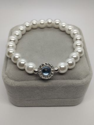 Pulsera perlas blancas